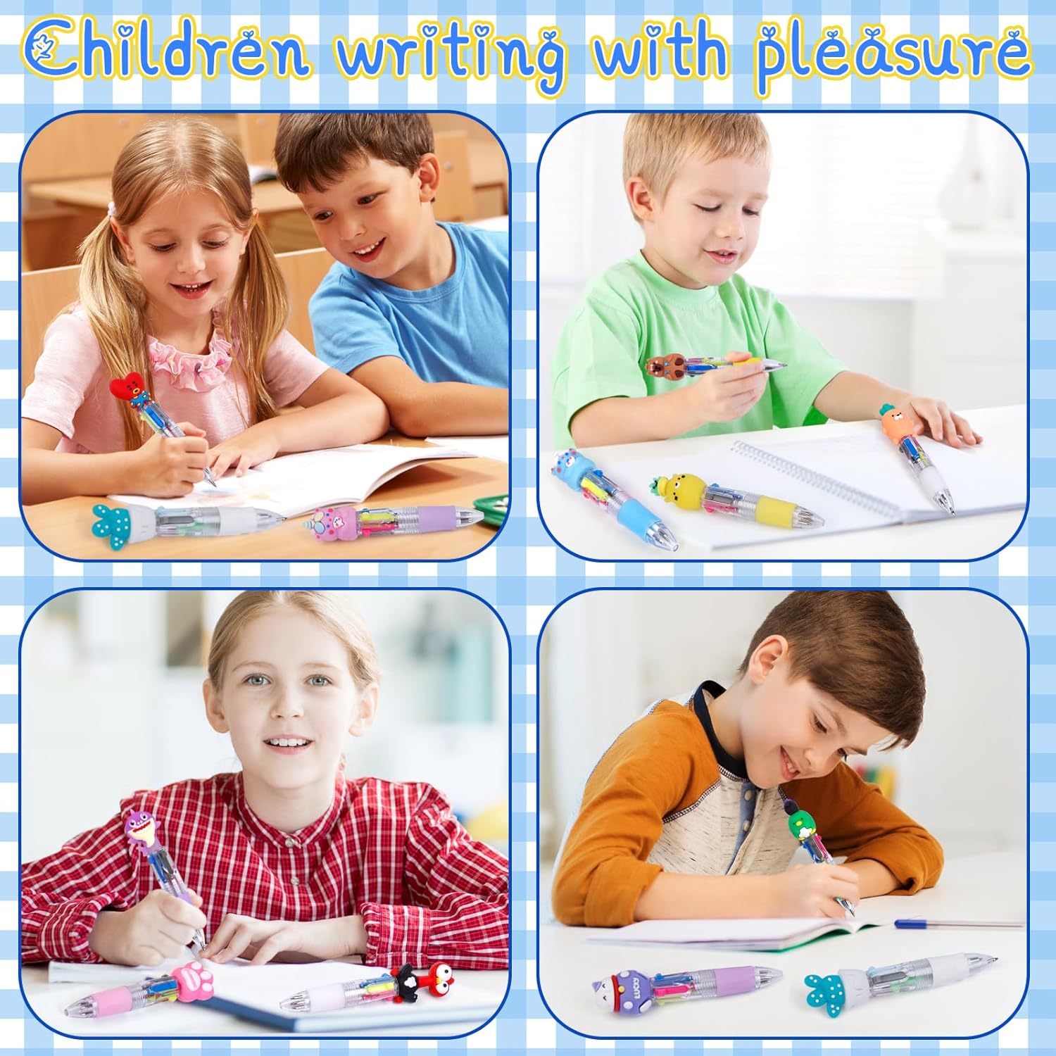 Detalle de SZCECHRE 40Pcs Mini Multicolor Pens in One 4-in-1 – Fun 4-Color Kids’ Ballpoint Set