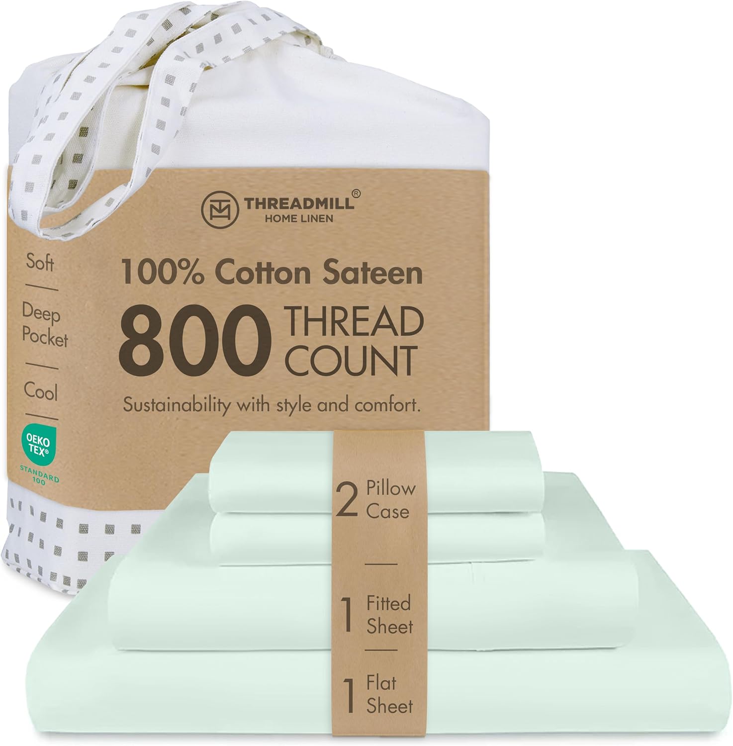 Detalle de Threadmill Queen 800TC Sheet Set with Deep Pockets
