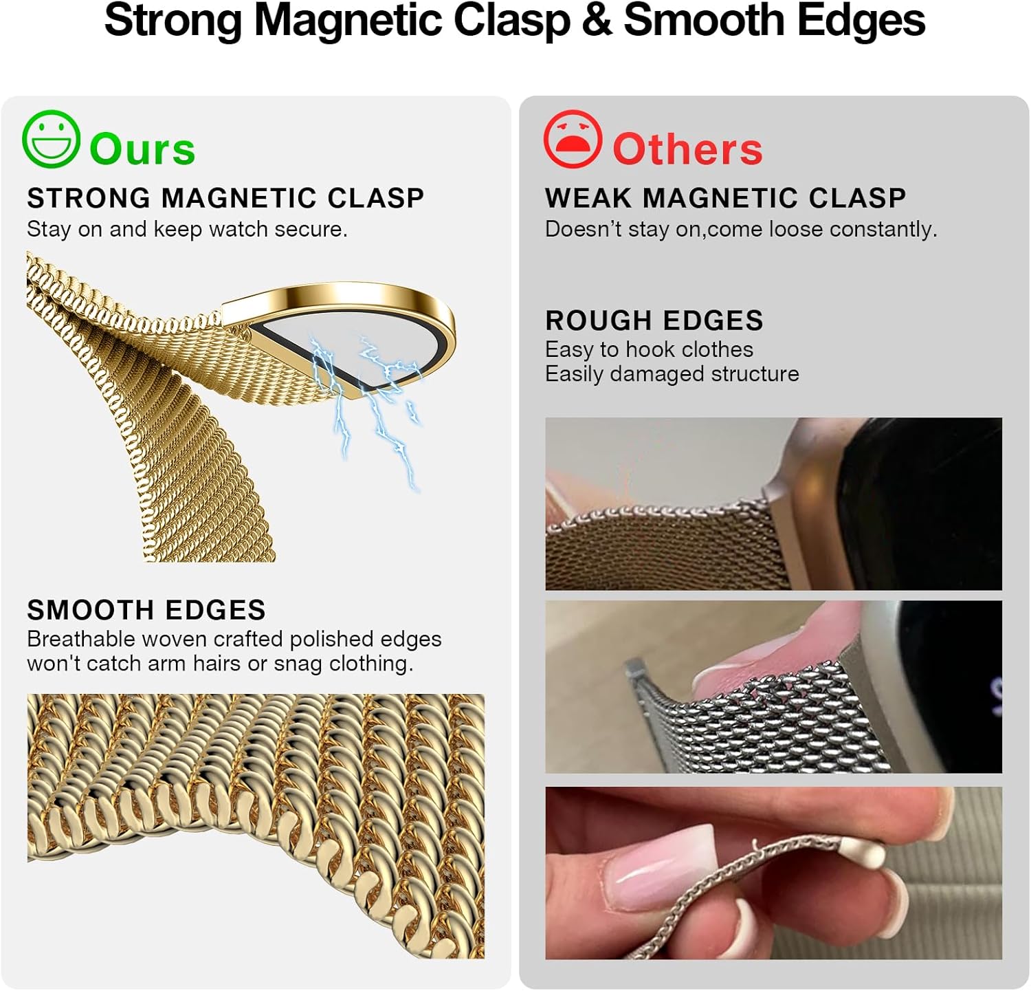 Detalle de BELONGME Mesh Metal Loop Apple Watch Band 40mm