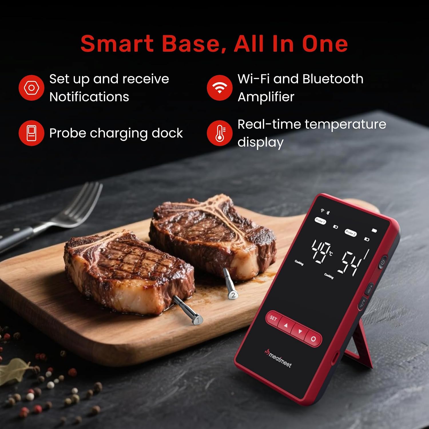 Thumbnail 1 de Meatmeet X Pro Wireless Meat Thermometer with Wi-Fi, Bluetooth & Dual Probes