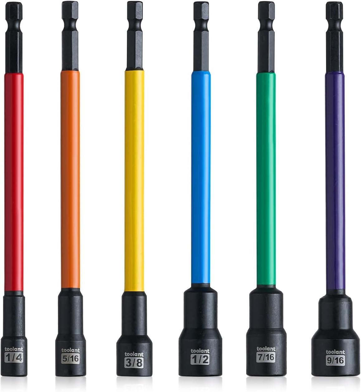 Detalle de toolant TA01037002 Extra Long Magnetic Nut Driver Set, Metric/SAE, 6-Piece