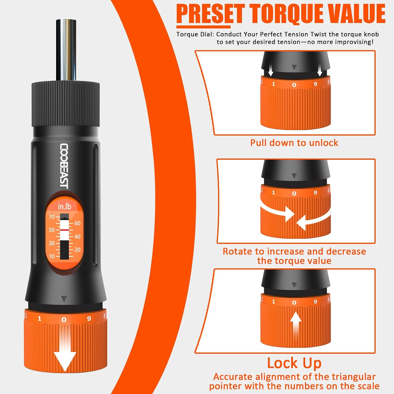 Detalle de Coobeast Torque Screwdriver Set, 38-Piece