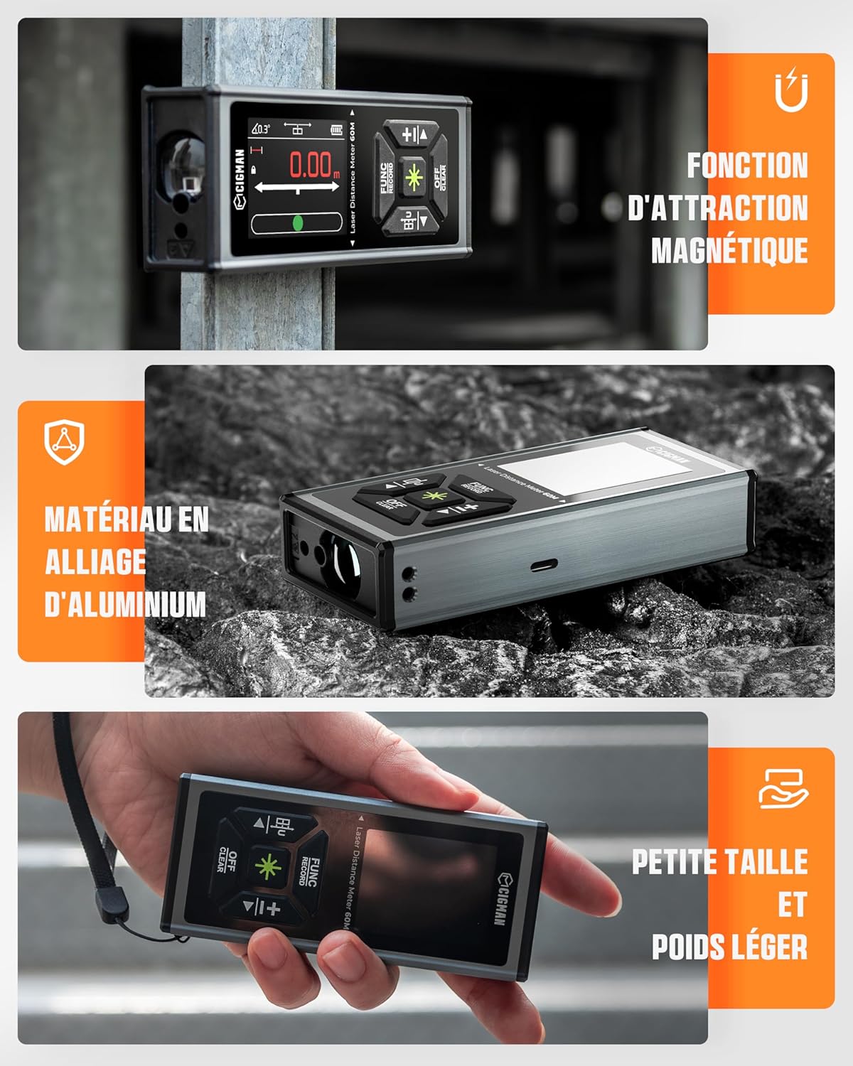 Thumbnail 5 de Télémètre Laser bilatéral CIGMAN CD-60G : mesure précise jusqu’à 120 m pour le travail rapide