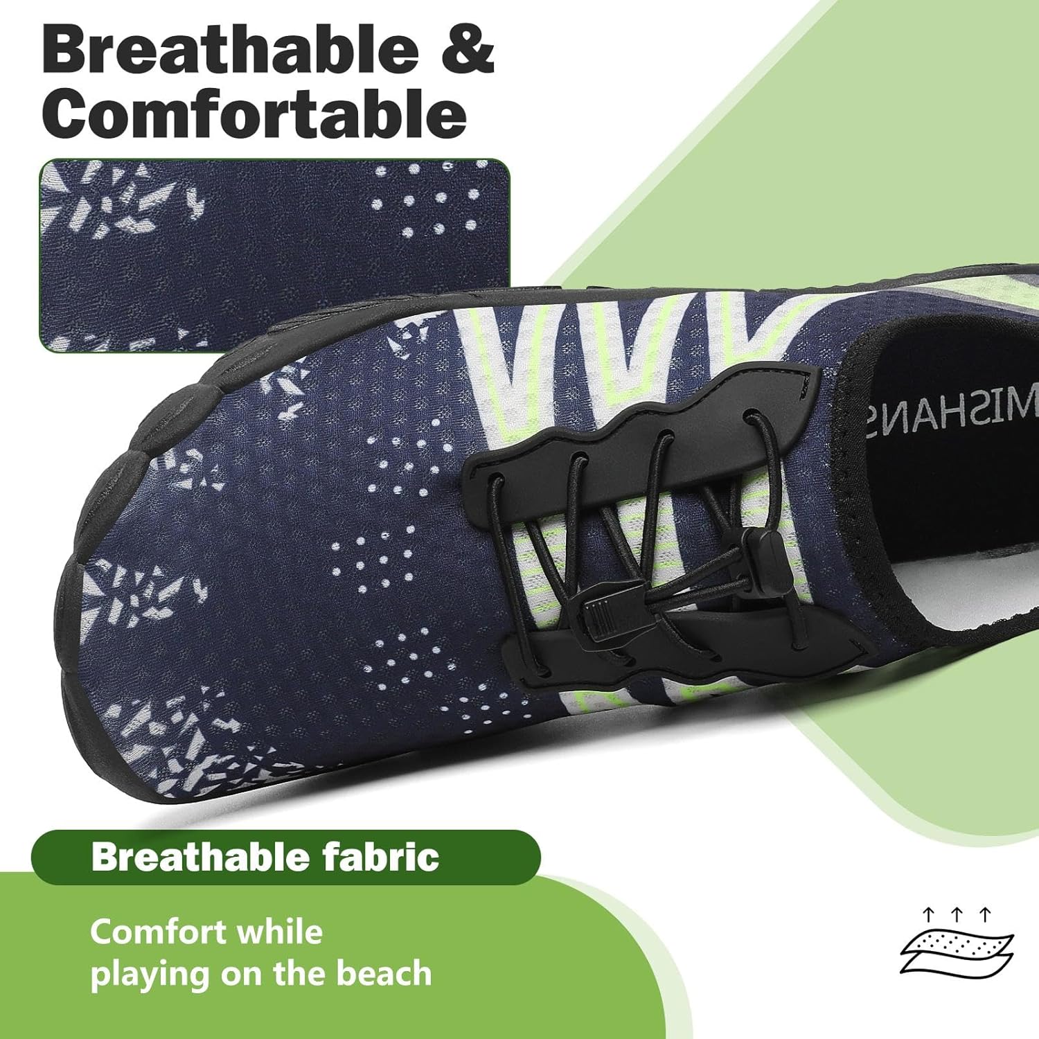 Detalle de Mishansha Unisex Badeschuhe – Leicht, atmungsaktiv und rutschfest mit dicker Sohle (Gr. 36–46)