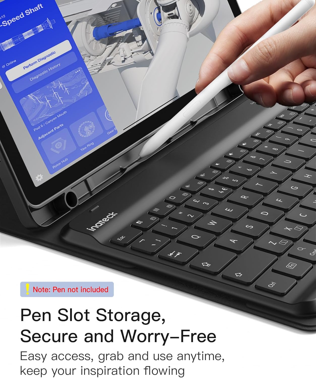Detalle de Inateck Case with Keyboard for Samsung Galaxy Tab A9 Plus 11-inch 2023 (SM-X210/X216/X218)