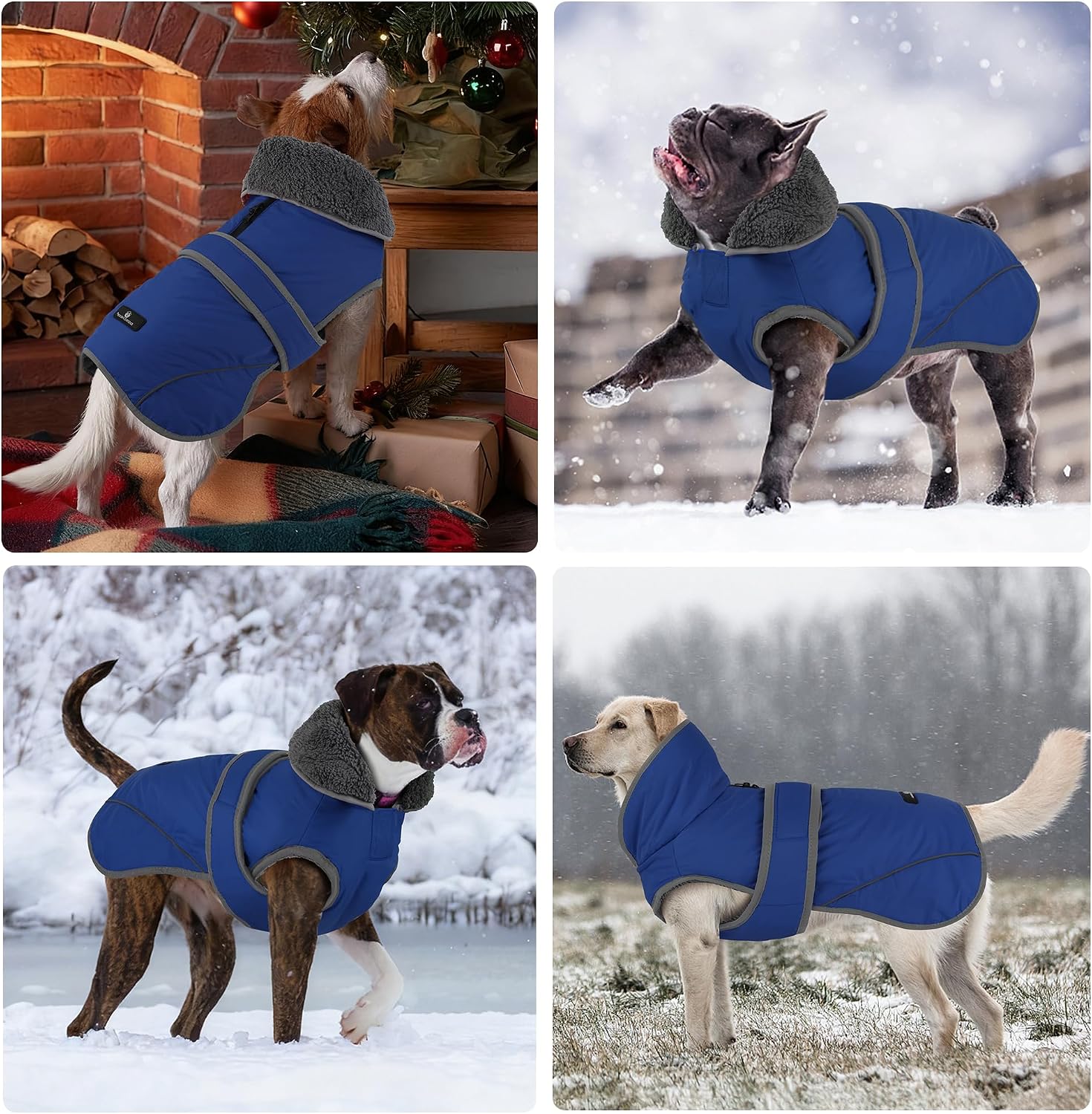 Thumbnail 6 de Dogcheer MY2008 Dog Winter Coat, Blue Fleece-Lined Reflective Jacket