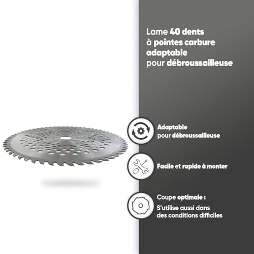 Detalle 2 de OZAKI - Lame 40 Dents Pour Débroussailleuse, Dents à Pointe Carbure, 255 mm