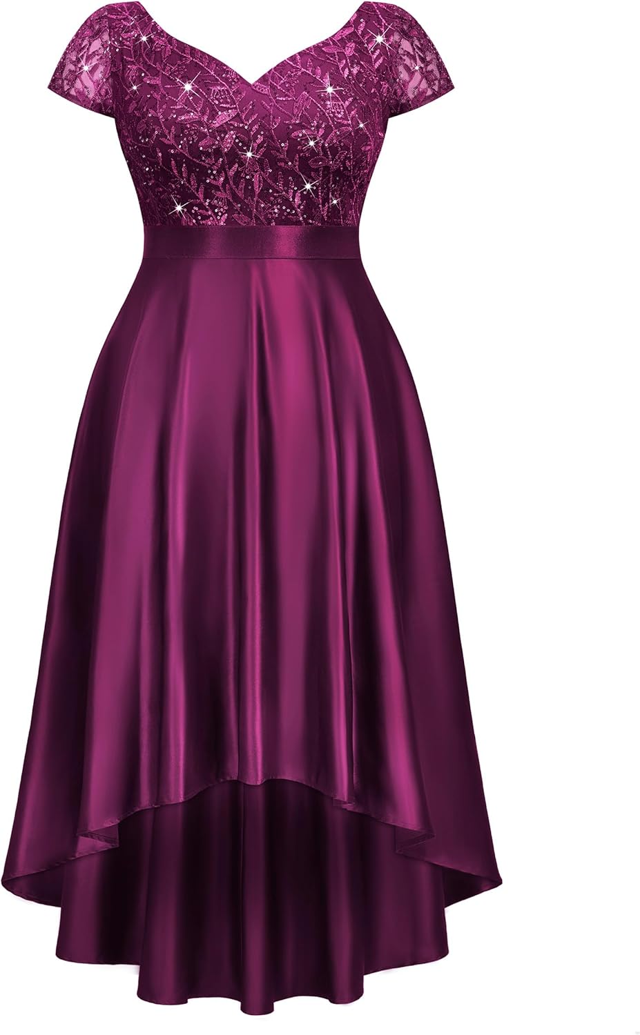 Thumbnail 4 de MISSMAY plus size vintage double V-neck sequin & embroidery wedding guest dress