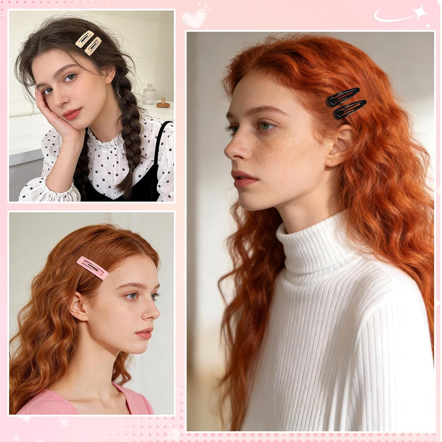 Detalle de CÉLLOT 2-Inch Metal Snap Hair Clips, 96-Piece Set in 24 Colors