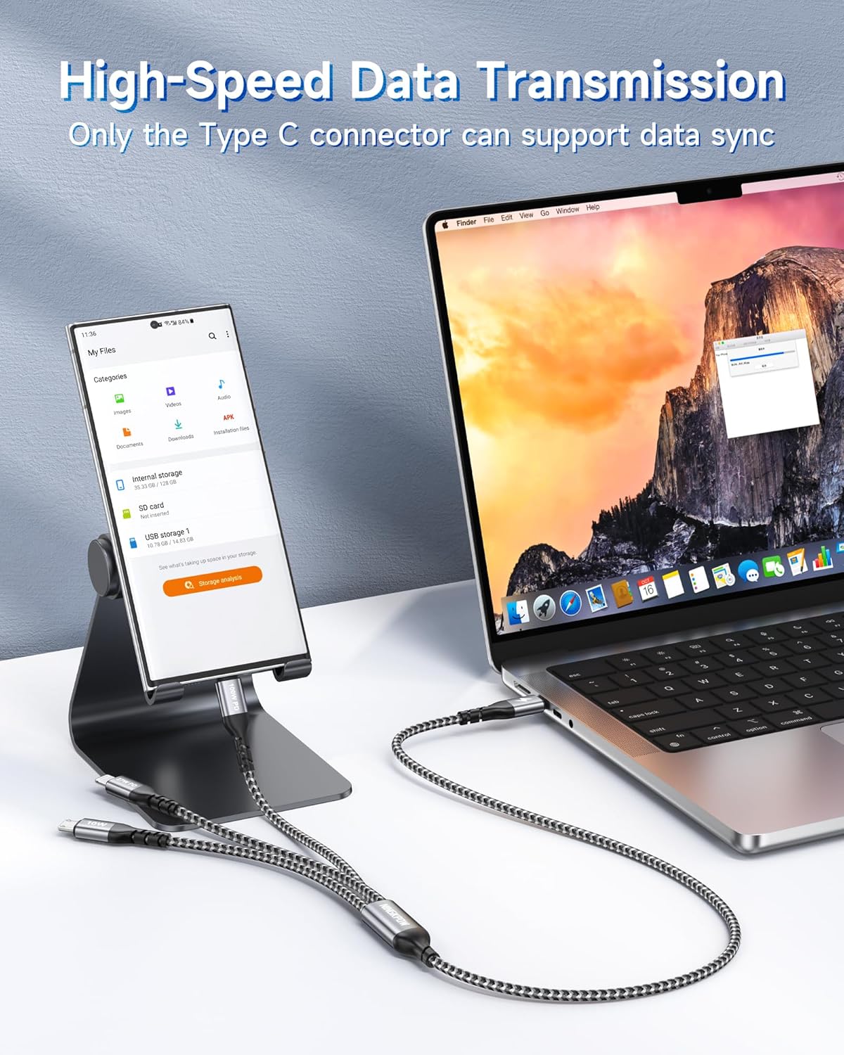 Thumbnail 5 de NINGKPOW 100W 3‑in‑1 Multi Charging Cable 50cm
