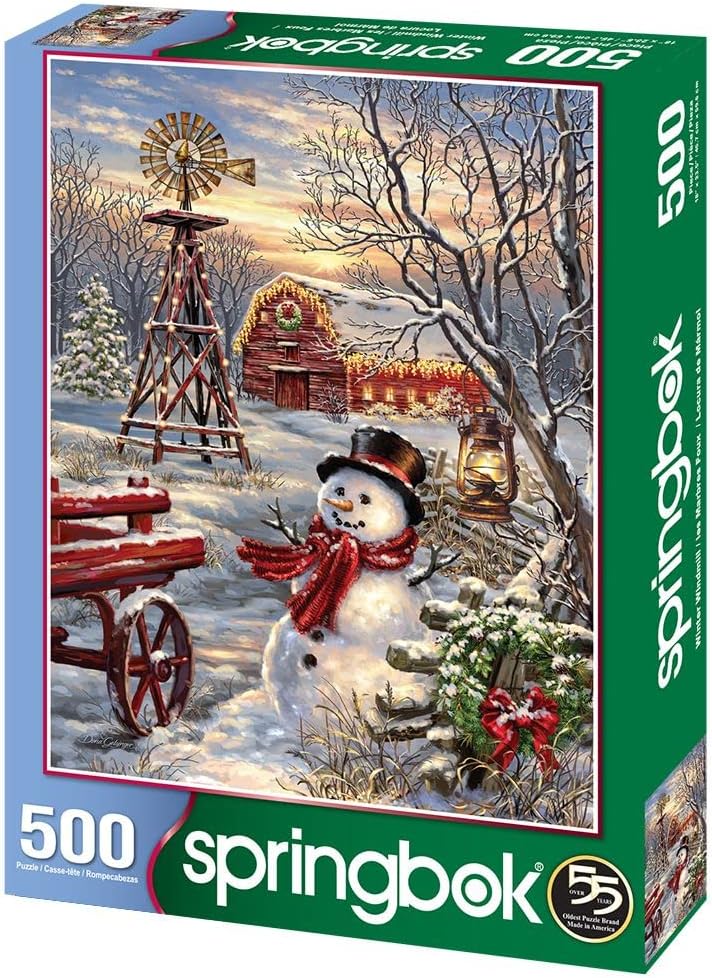 Detalle 2 de Springbok Winter Windmill 500-Piece jigsaw puzzle 🧩