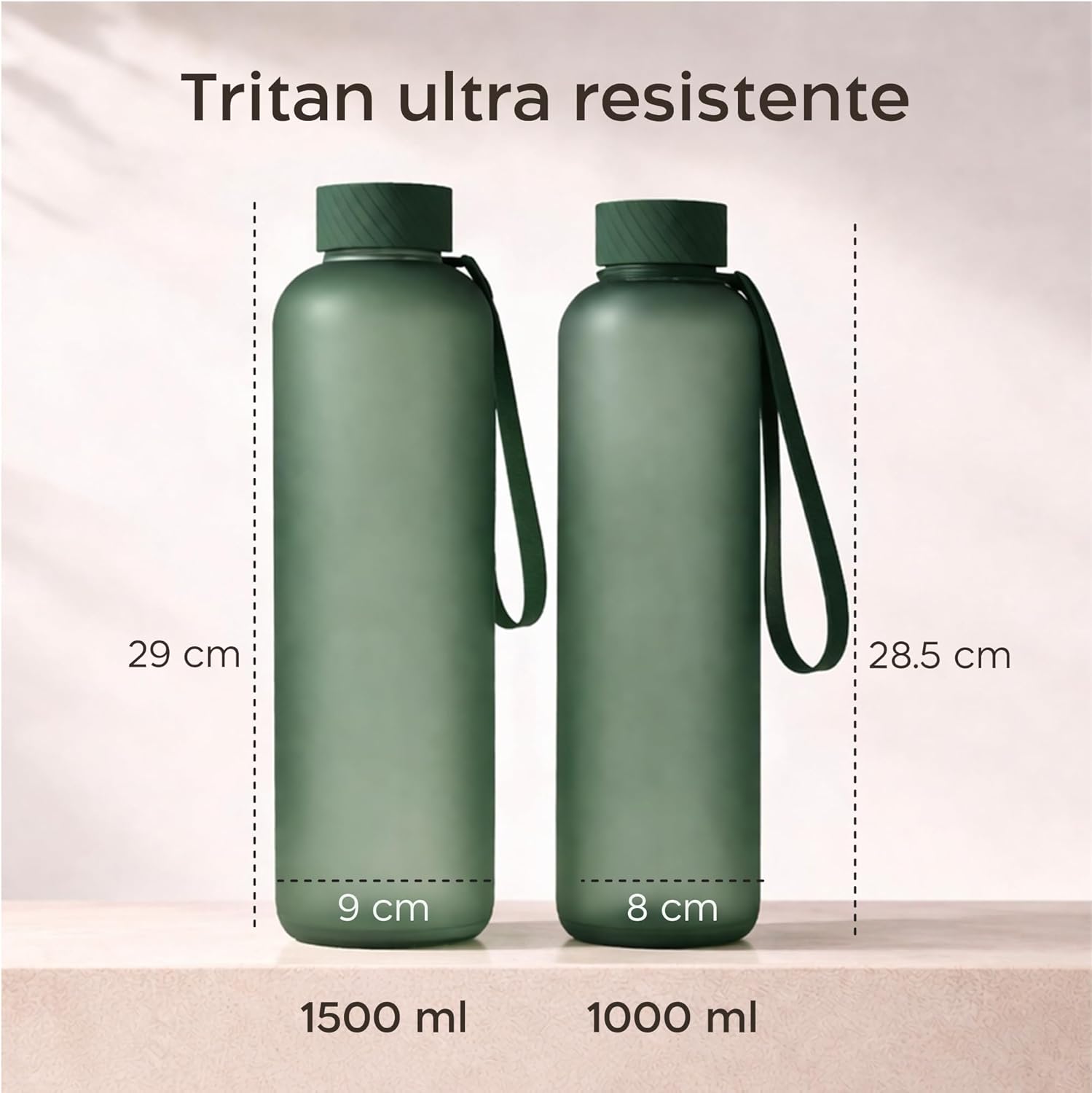 Thumbnail 2 de Twinzee Borraccia 1,5 litri verde foresta, a prova di perdite e senza BPA (Tritan)