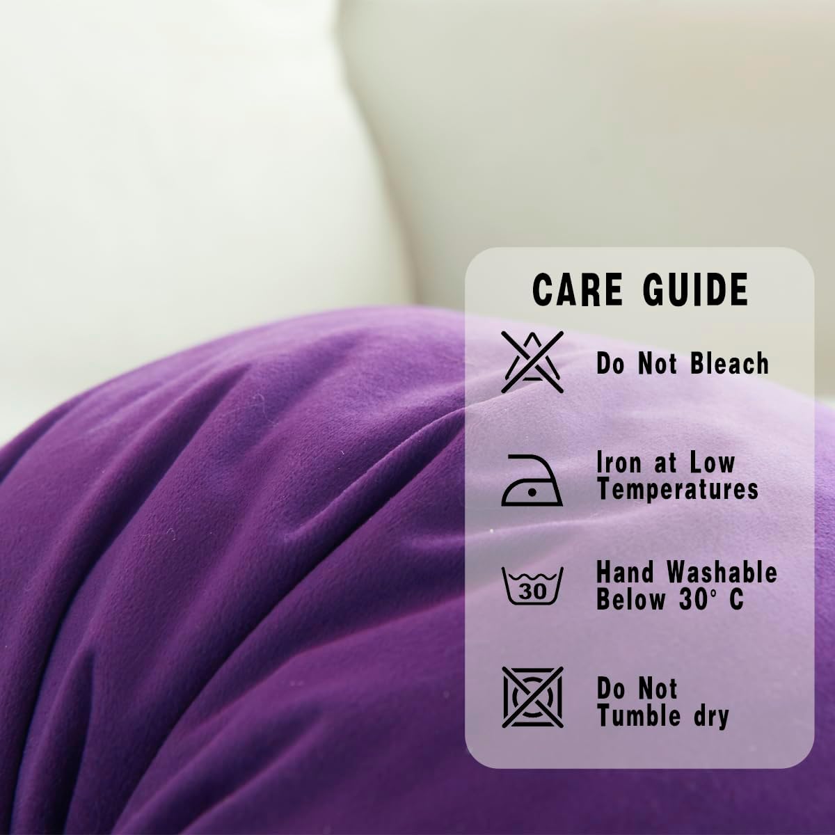 Detalle de GONOVE Cushion Covers 50x50cm Velvet Purple Square Pillowcase