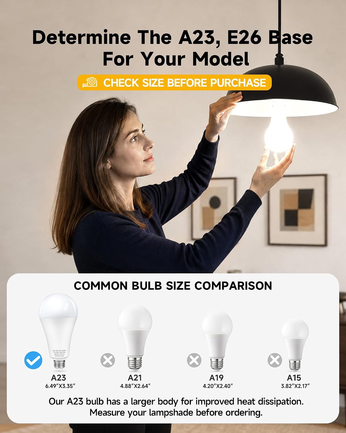 Thumbnail 6 de 300W Equivalent LED Light Bulb (4-Pack) — 4060 Lumens, 5000K Daylight, E26 – A23 Size for Garage, Warehouse, Workshop