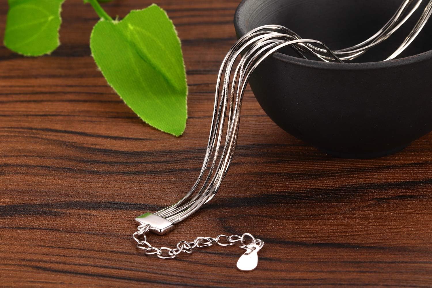 Thumbnail 2 de SLUYNZ 925er Sterlingsilber Schlangenarmband – verstellbares Gliederarmband für Damen