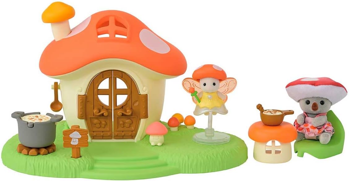 Detalle de Sylvanian Families 5859 paddenstoelhuis met fee, meubels en speelfiguren