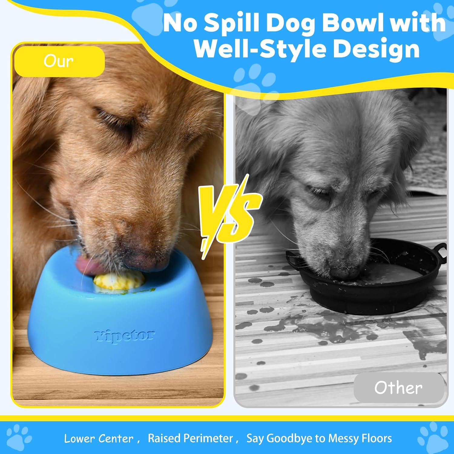 Detalle de Yipetor Slow Feeder Dog Bowl for Liquid Treats with Anti-Slip Base