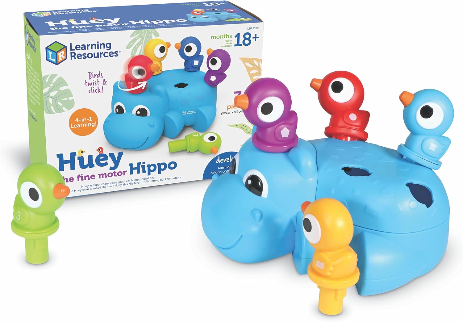 Huey l’hippotomame et ses amis – Jeu pour la motricité fine, dès 18 mois
