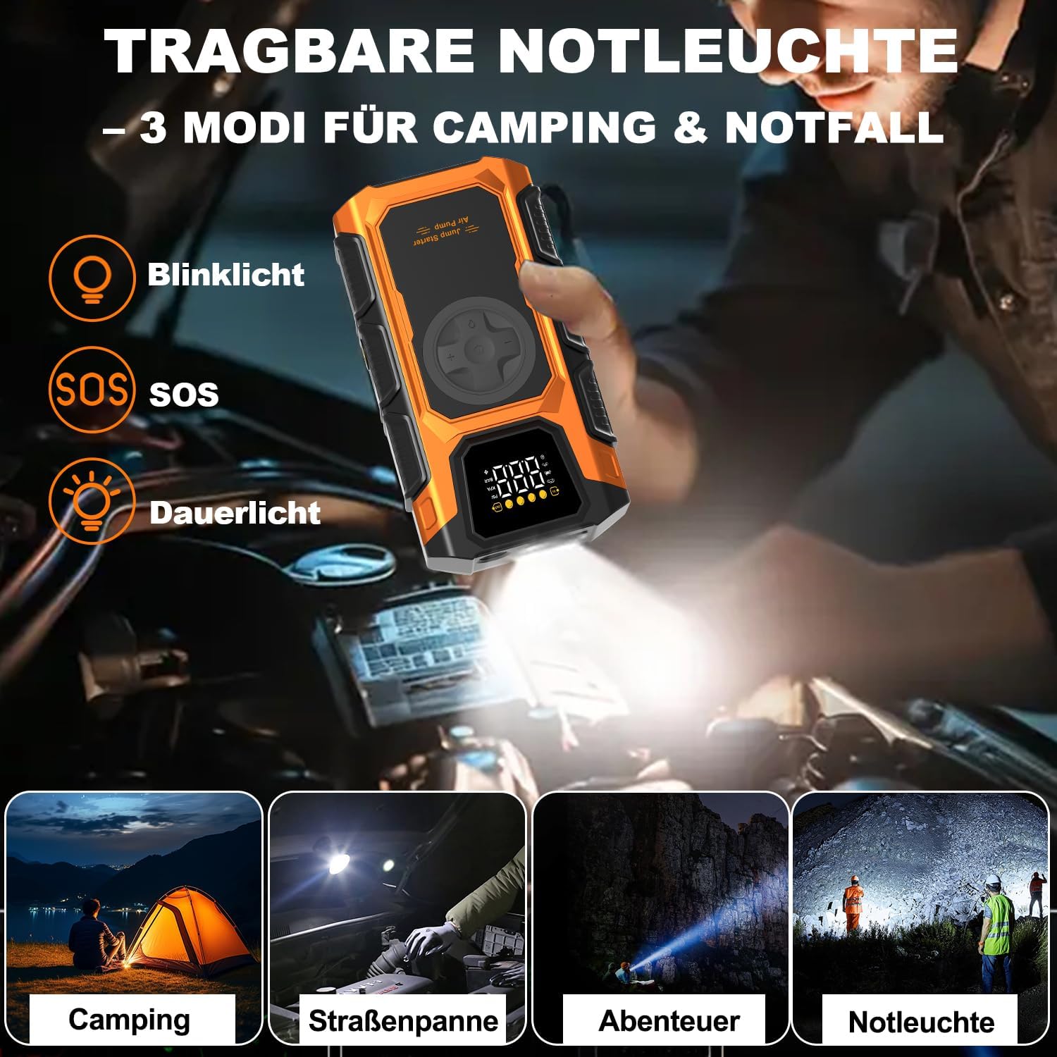 Thumbnail 6 de 6000A Starthilfe-Powerbank 12V mit Kompressor ⛽