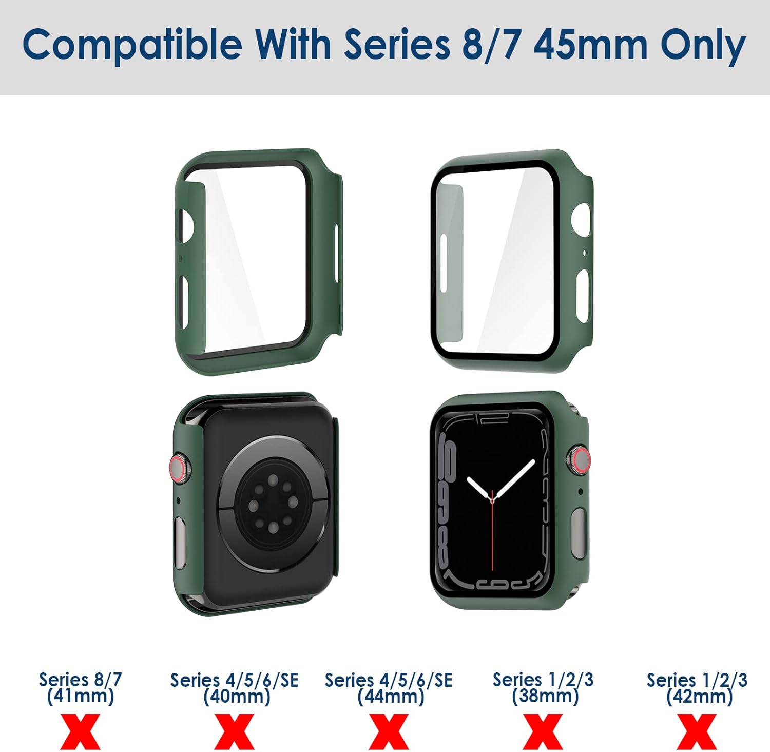 Thumbnail 1 de Simpeak – Coque 2 en 1 et Protection Écran HD 9H pour Apple Watch 45mm Series 7/8/9