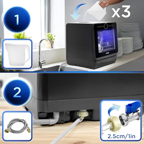 Thumbnail 2 de Duronic DW5 BK – Lave-vaisselle posable 950W (version noir) – Compact et efficace pour petites cuisines