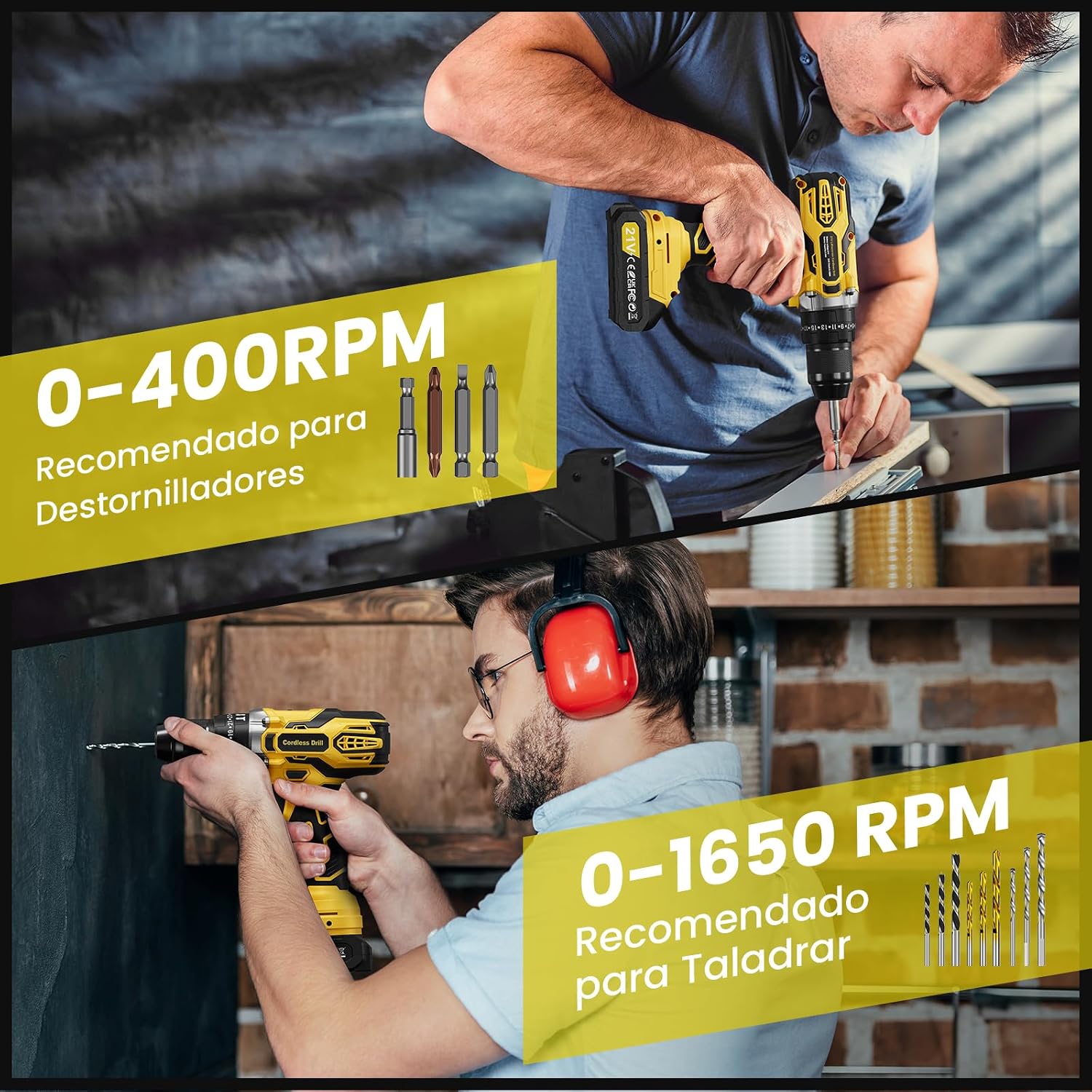 Detalle de VIWKO 21V Taladro percutor 45 Nm