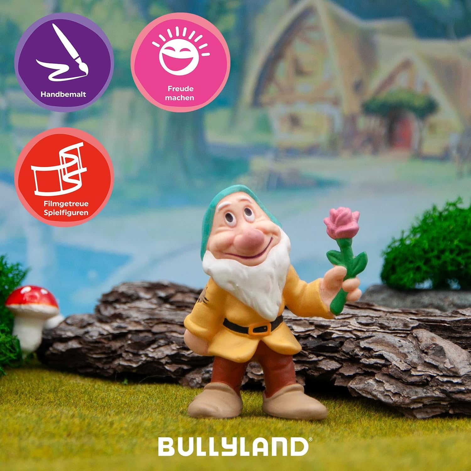 Detalle de 12480 - BULLYLAND: Blanche Neige et les Sept Nains – Figurine Nain Timide (6 cm)