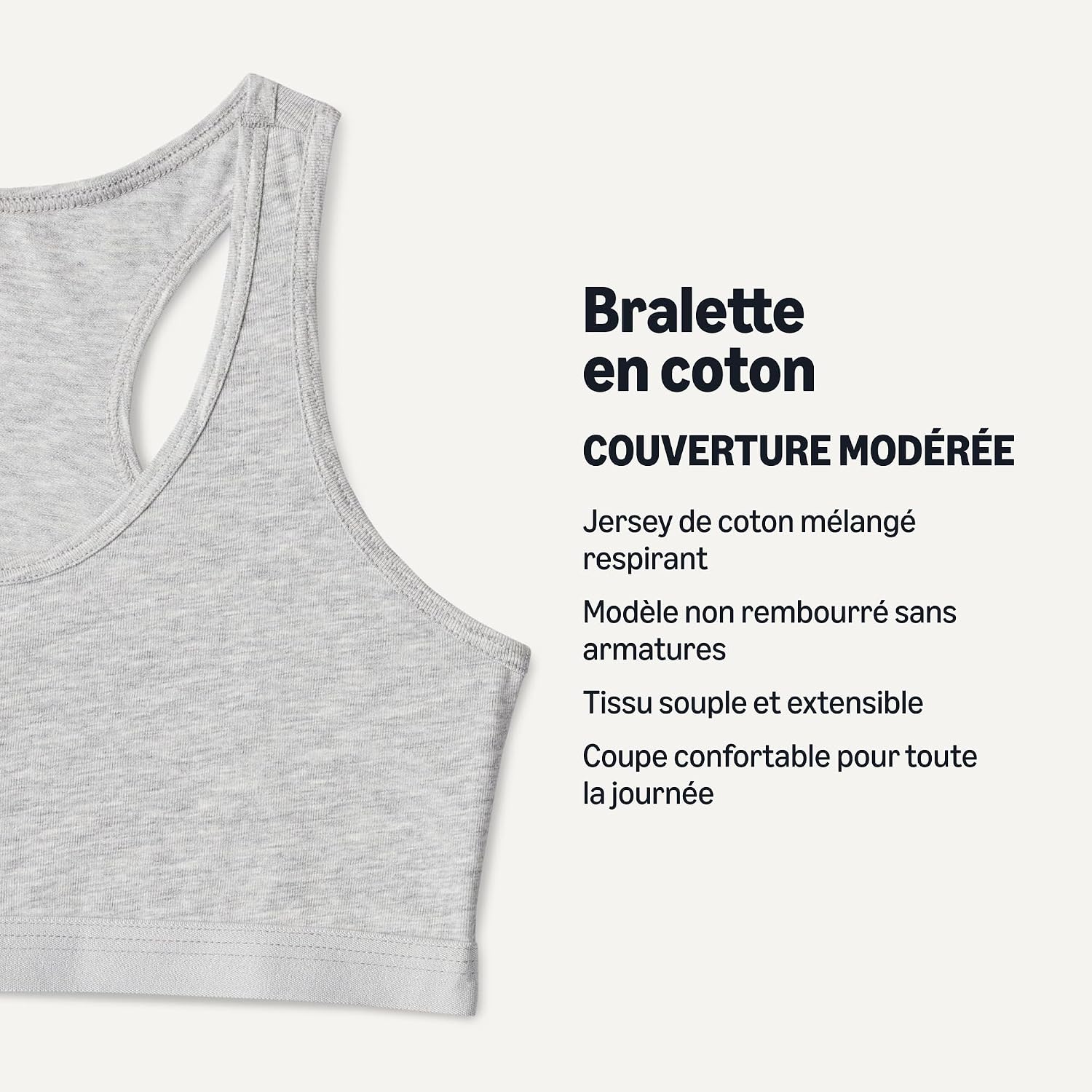 Detalle 2 de Amazon Essentials Première Brassière Courte à Dos Nagéur en Jersey de Coton Fille – Lot de 2
