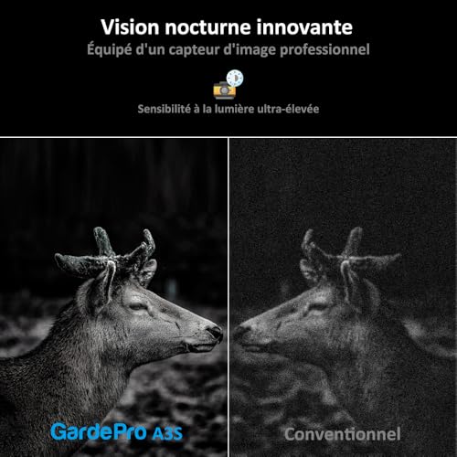 Detalle de GardePro A3S Camera de Chasse : 64 MP et 1296P H.264 pour l’observation nocturne