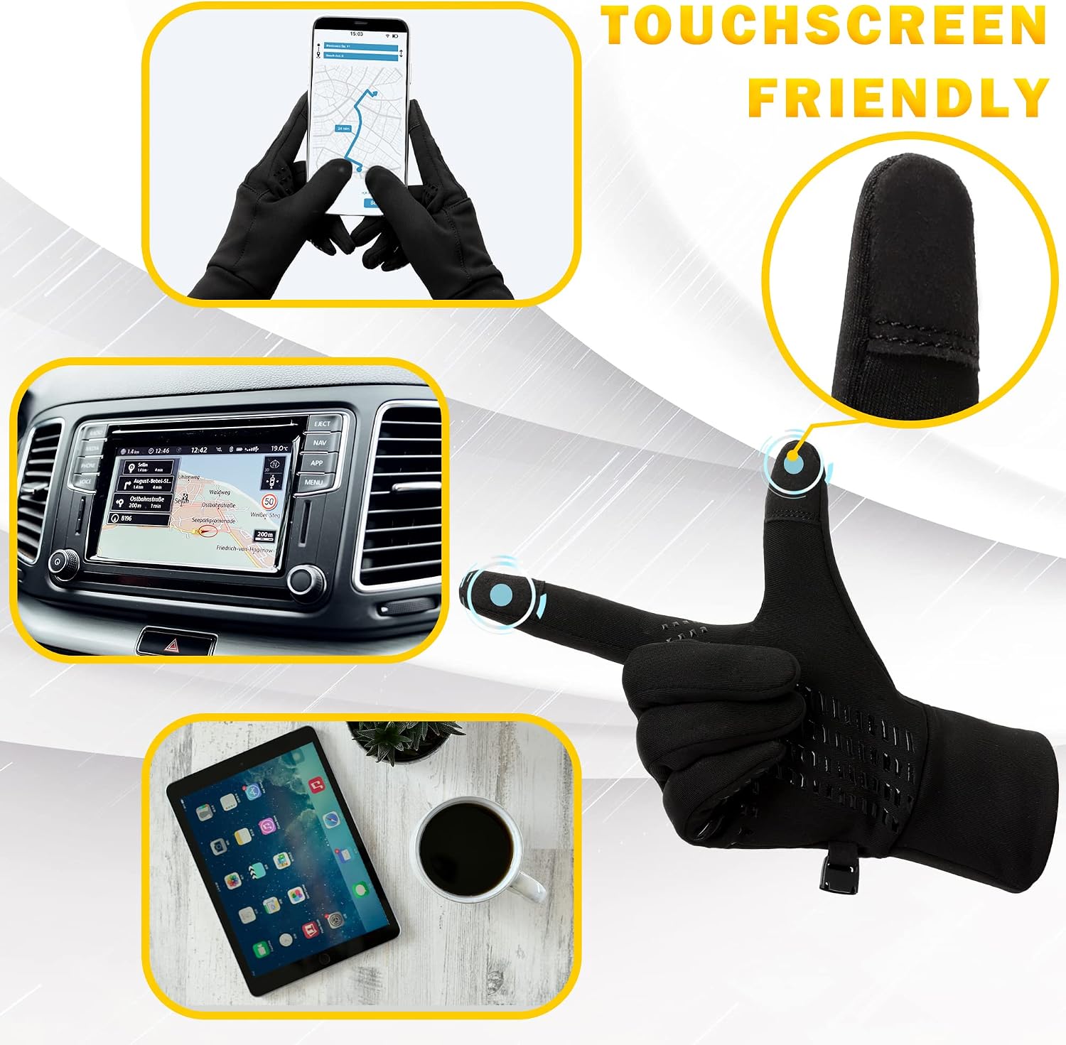 Detalle 1 de BLUEVER Guanti da Corsa antivento touchscreen
