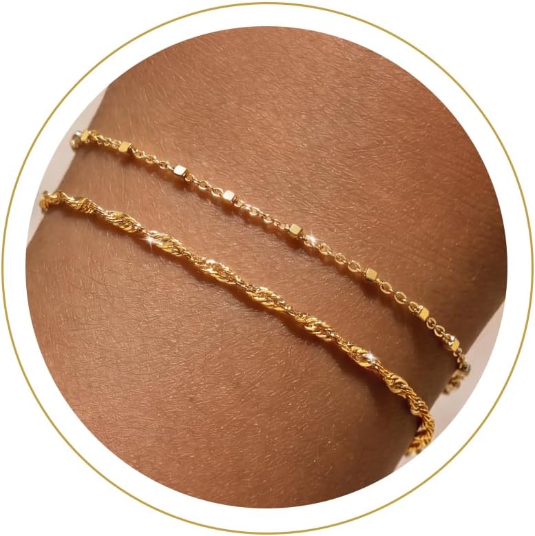 Detalle de Moodear Bracelets, 14K Gold-Plated Brass