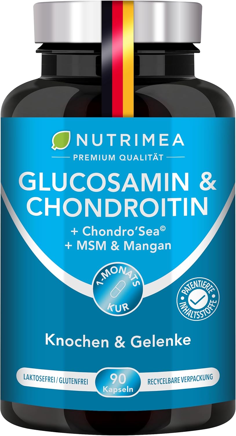 Detalle de Glucosamin & Chondroitin 4in1 Komplex mit MSM + Mangan – Gelenkkapseln für Knorpel und Bindegewebe