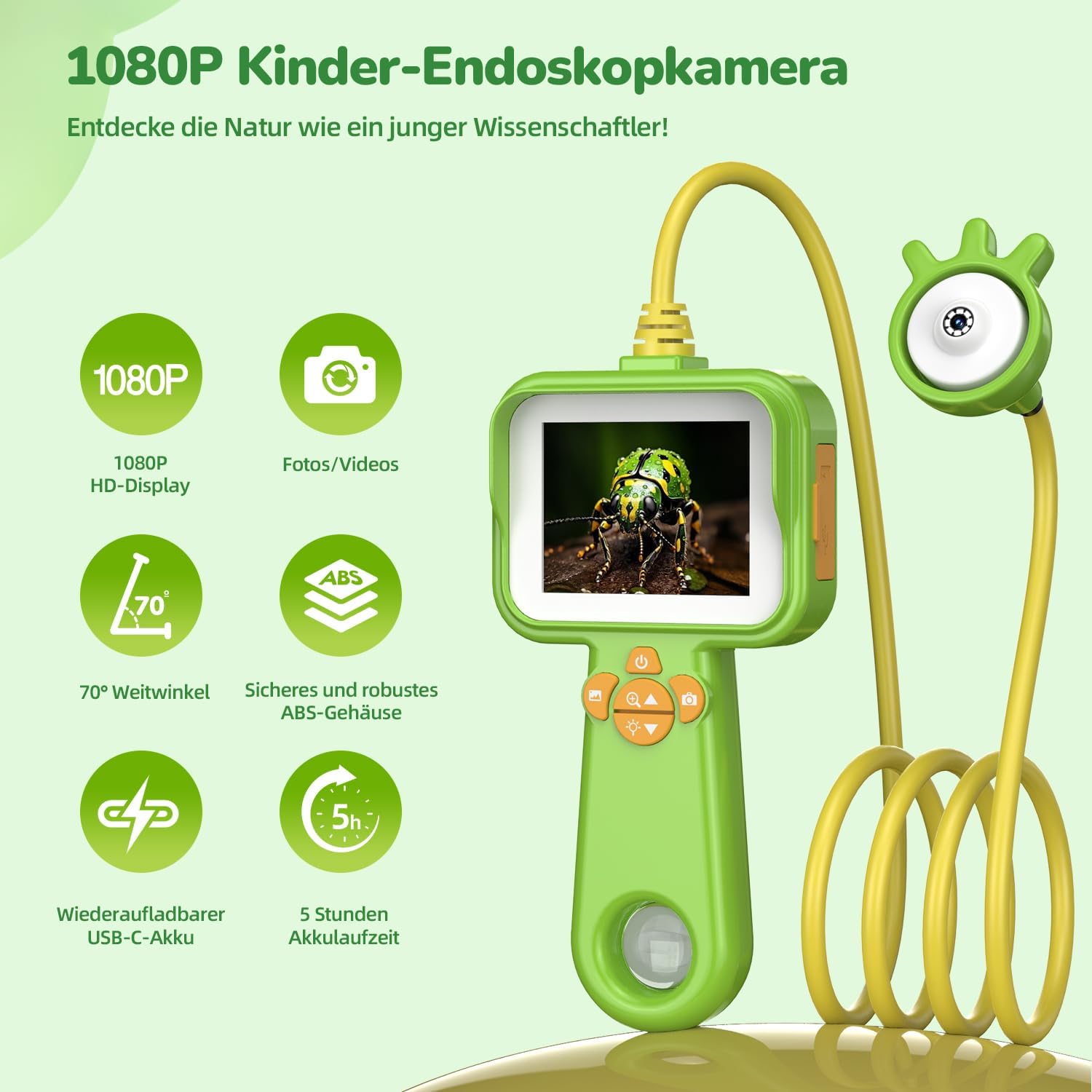 Detalle 2 de FINIBO Endoskopkamera Kinder 2.4" Display