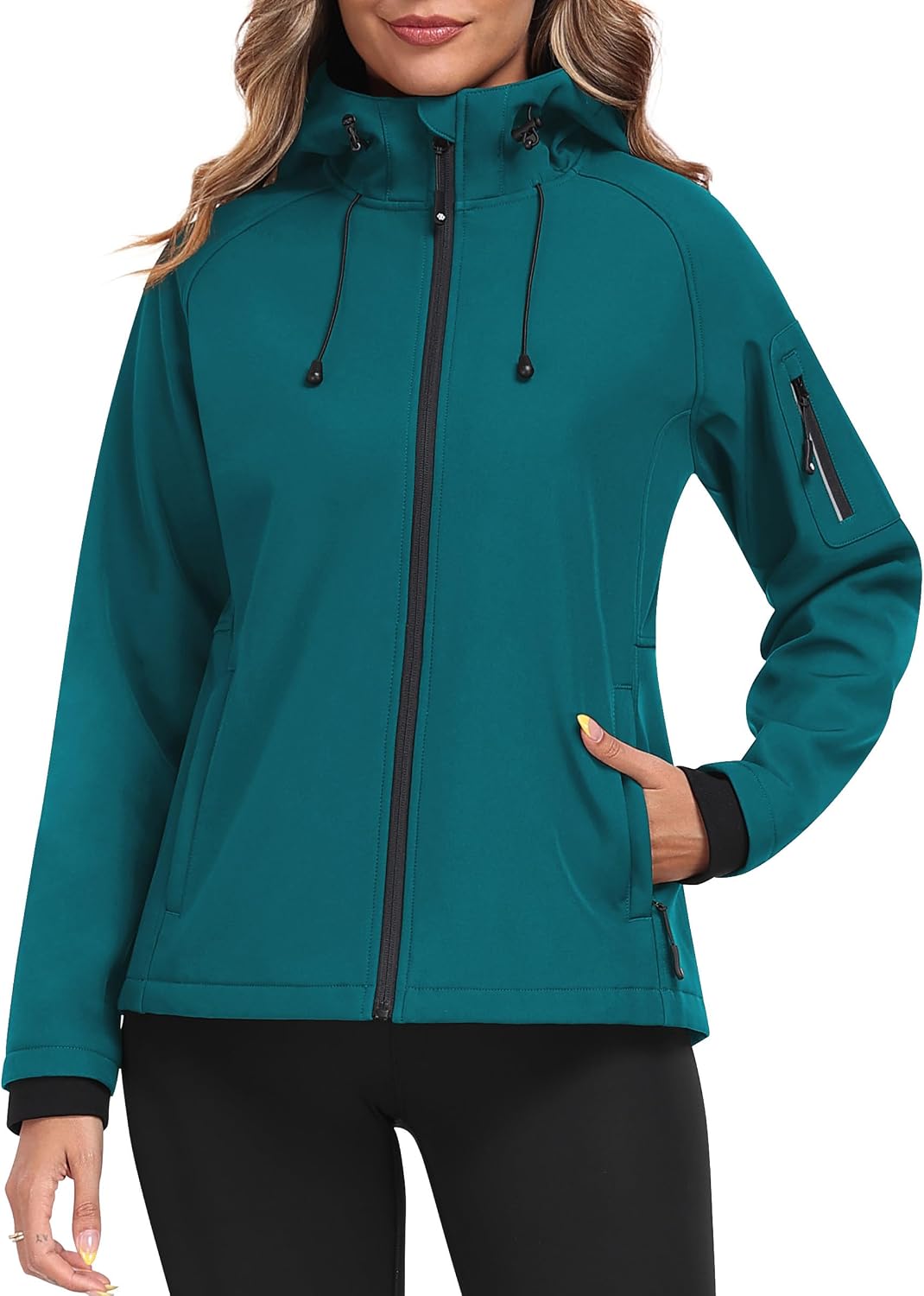 Thumbnail 1 de MoFiz Women's Fleece-Lined Softshell Jacket with Hood, 5 Pockets