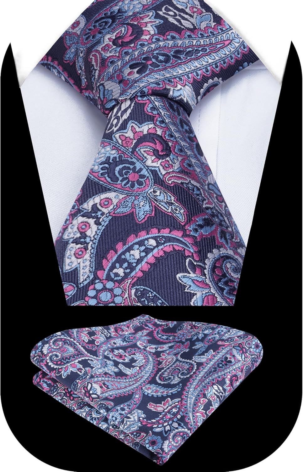 Thumbnail 1 de Alizeal Paisley Men’s Tie and Pocket Square Set