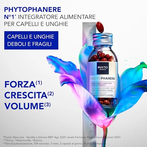 Detalle de Phyto Phytophanere Integratore Alimentare Fortificante per Capelli e Unghie, 180 capsule