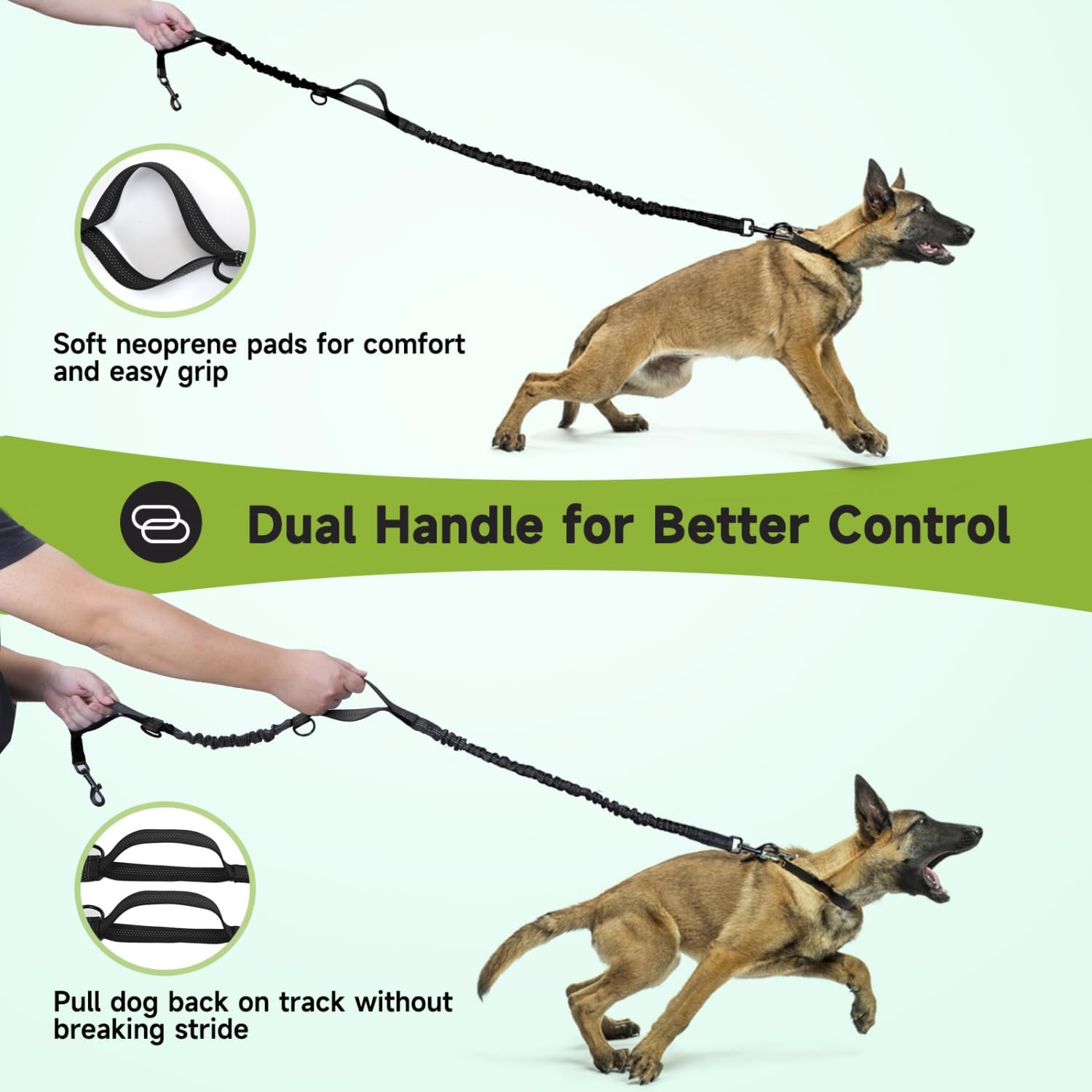 Thumbnail 3 de Nobleza Laisse Mains Libres pour Chien – Ceinture de Formation et Laisse Multifonction, avec Absorption de Choc et Bande Réfléchissante