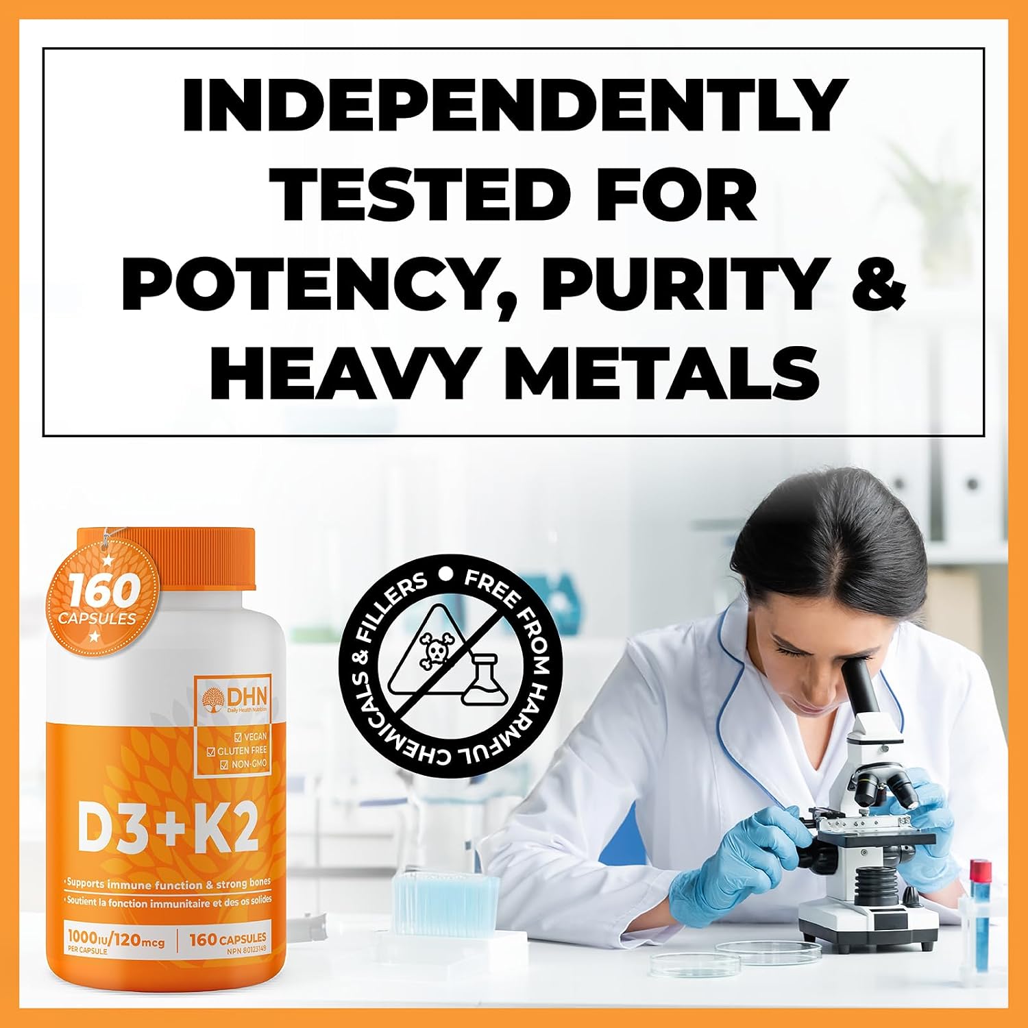 Thumbnail 4 de DH Nutrition Vegan D3 + K2 (MK-7) Capsules, 160 Count