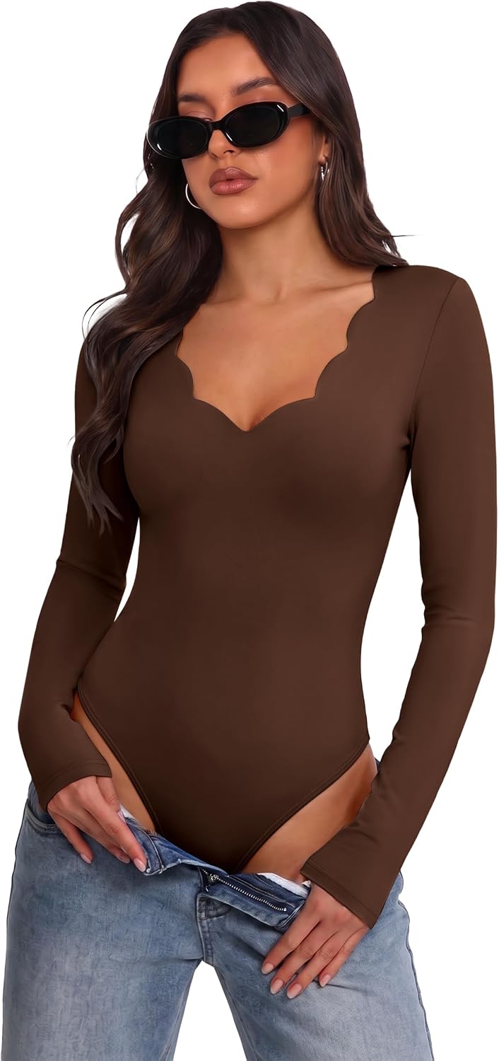 Thumbnail 3 de OFEEFAN Women's Bodysuit, Long Sleeve