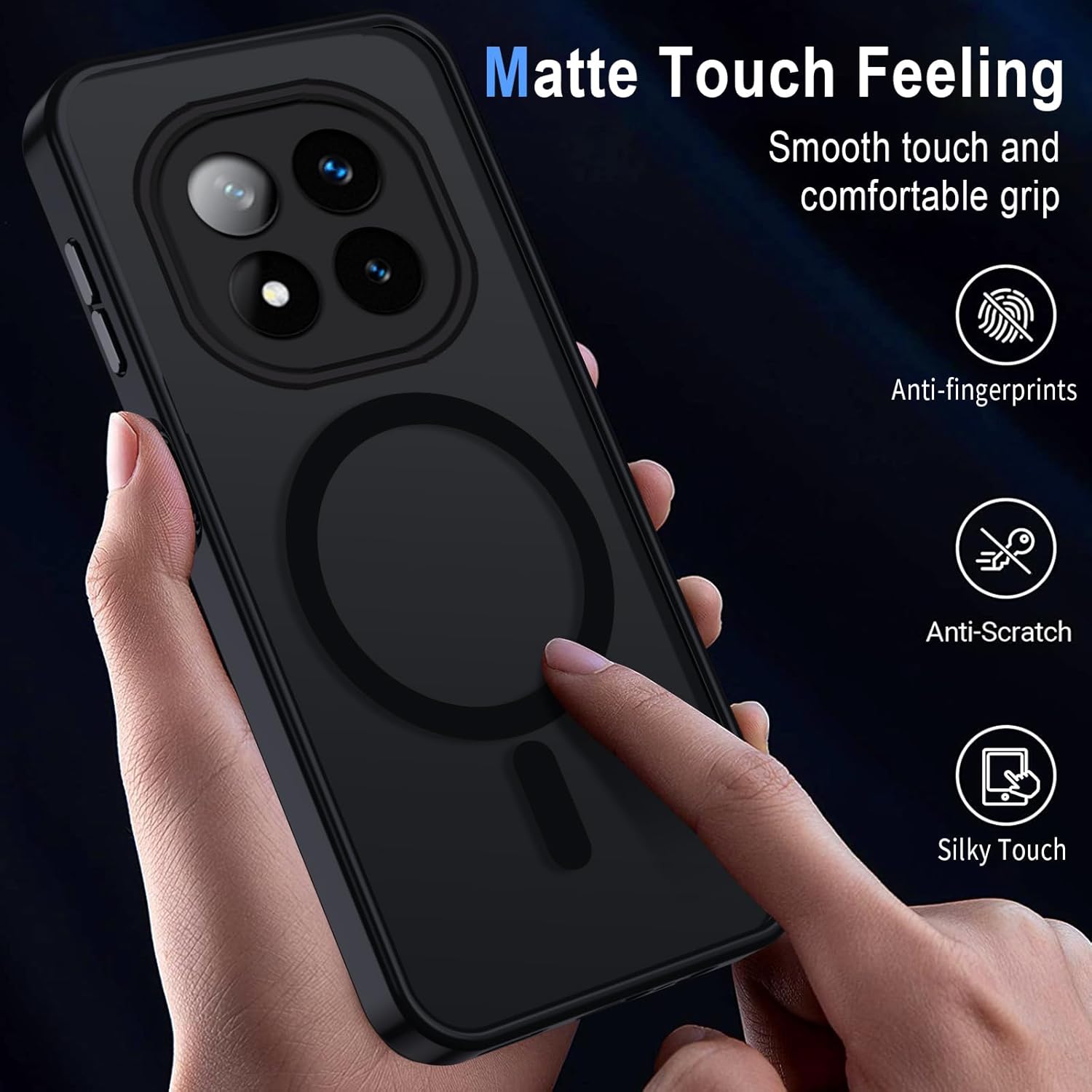Thumbnail 2 de XTCASE Cover Magnetica per Xiaomi Redmi Note 14 Pro 5G/Poco X7 5G – Custodia Traslucida Opaca in TPU con Protezione Antiurto