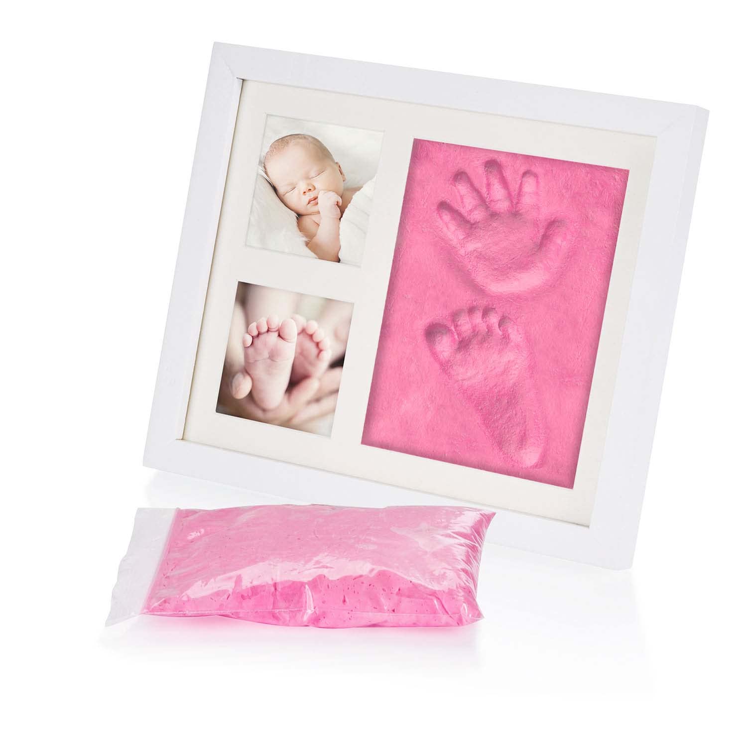 Thumbnail 4 de all Kids United® Baby Bilderrahmen Abdruck-Set – Gips-Abdruck Fotorahmen für Hand- und Fußabdruck (Rosa)
