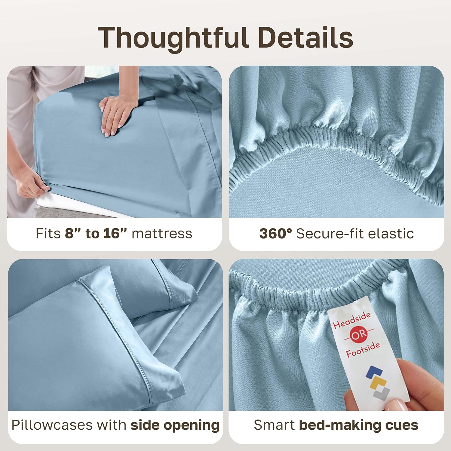 Thumbnail 4 de California Design Den 840307129253 King Cotton Sheet Set, 400-Thread-Count Sateen