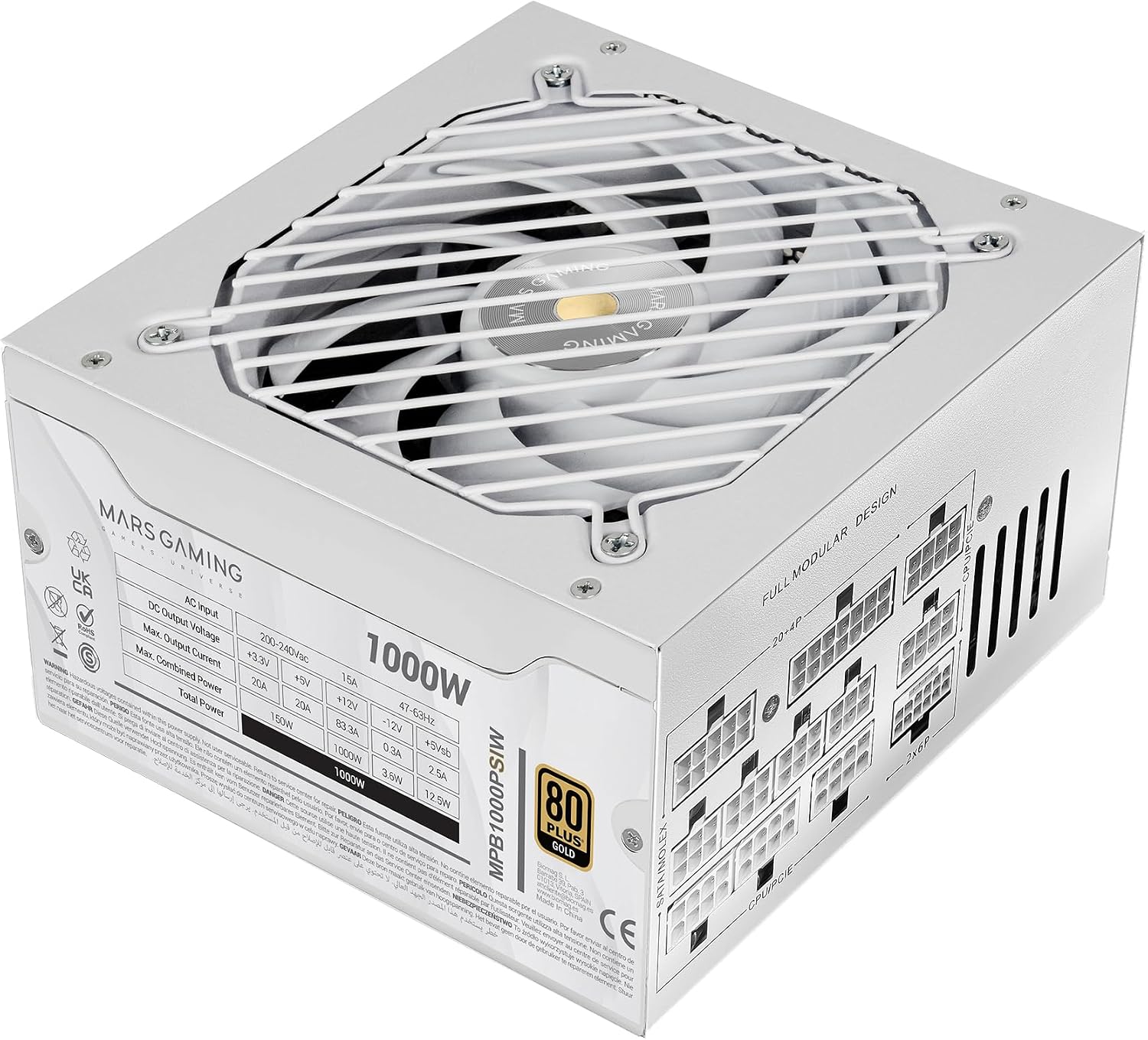 Thumbnail 5 de MARS GAMING MPB1000PSI 1000W Vollmodulares ATX-Netzteil (80 PLUS Gold, ATX 3.1/PCIe 5.1, 10 Jahre Garantie)