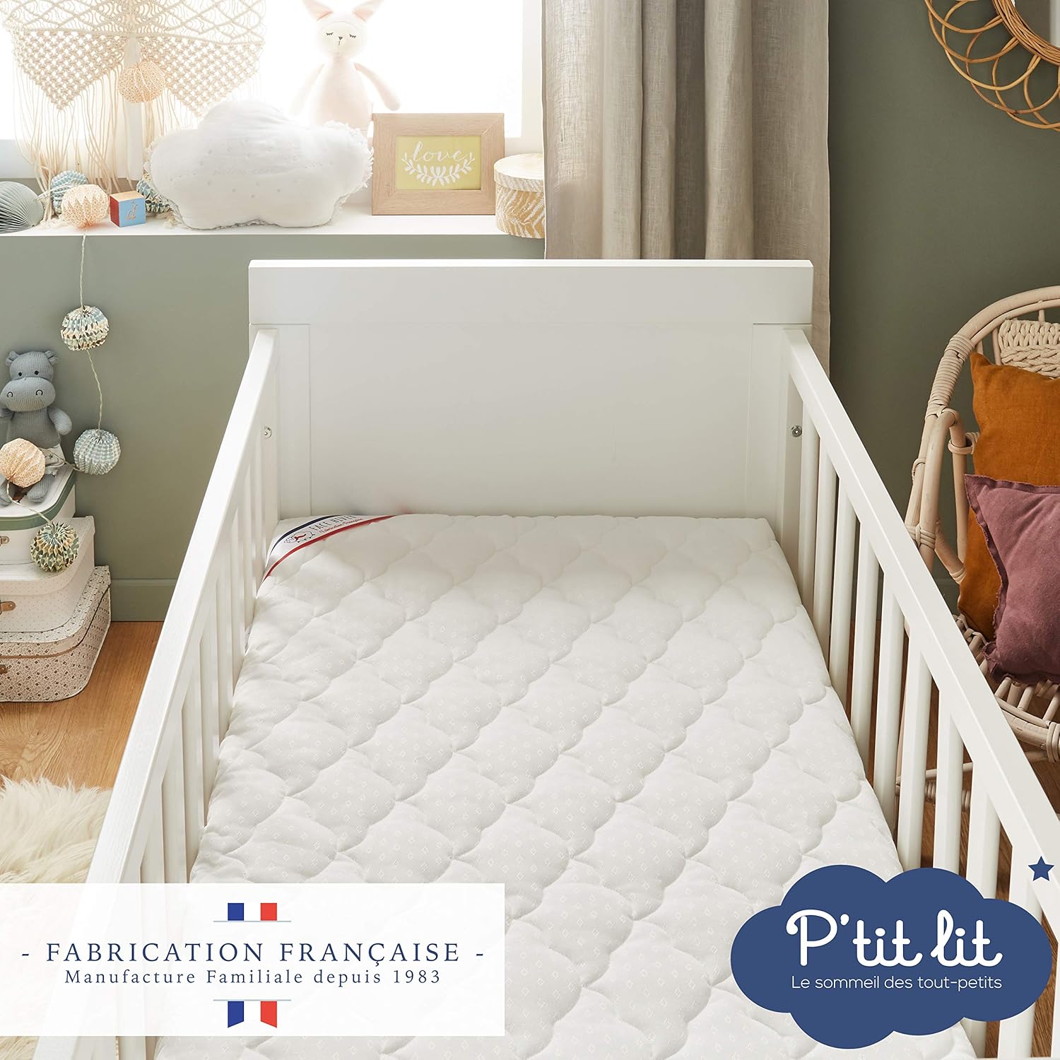 Thumbnail 5 de P'tit Lit – Matelas Enfant/Bébé Climatisé 70x140 cm, 1 face Été fraîche / 1 face Hiver ouatinée