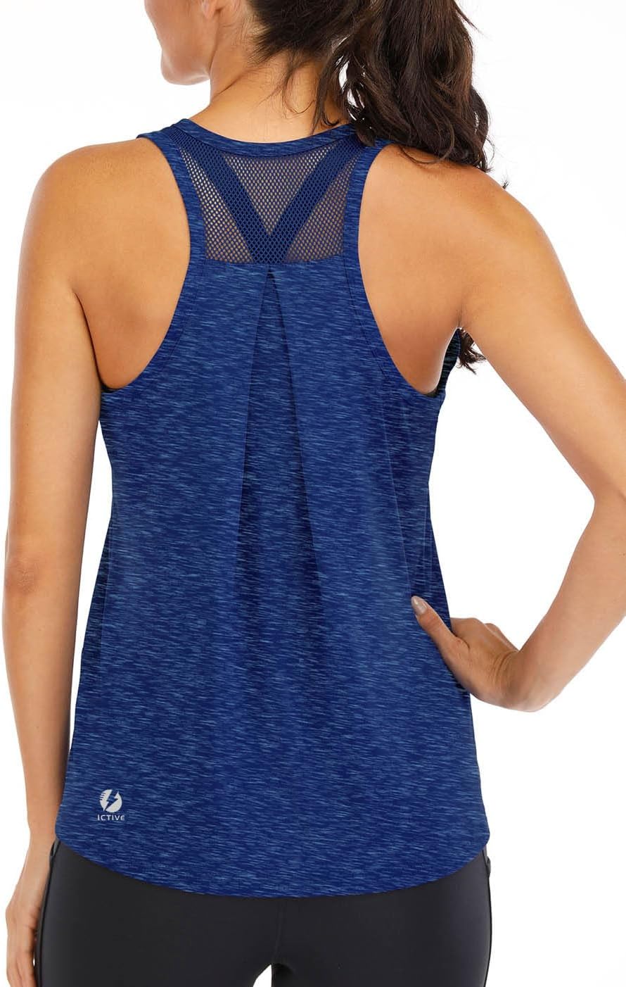 Detalle de ICTIVE Débardeur Sport Femme Ample — Dos nu en maille respirante, léger et polyvalent