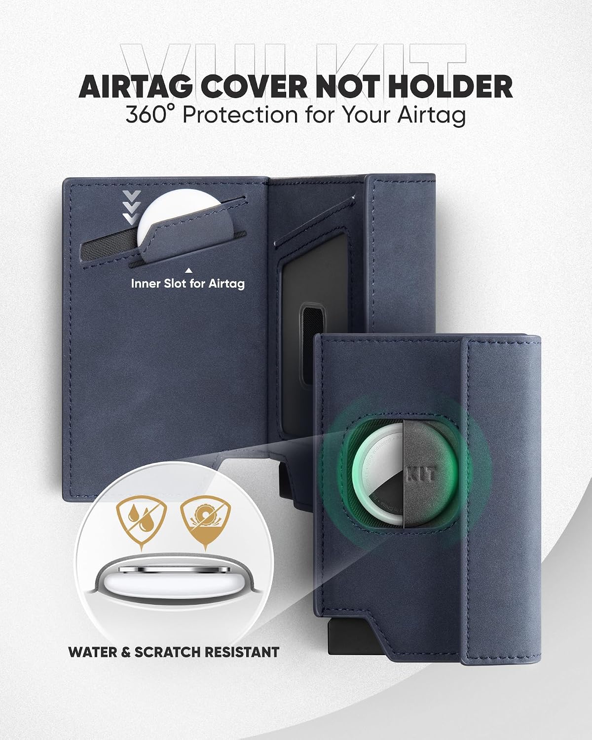 Detalle de VULKIT Mens Card Holder with Airtag Cover