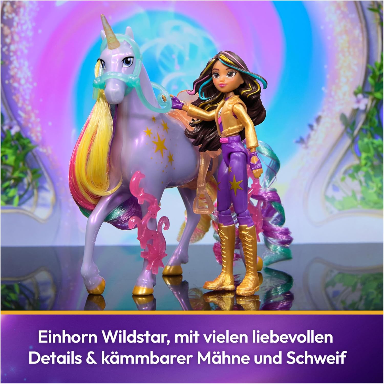 Thumbnail 2 de Unicorn Academy Sophia und Einhorn Wildstar Set – ca. 12 cm, Originalfiguren mit abnehmbarem Sattel und Zubehör