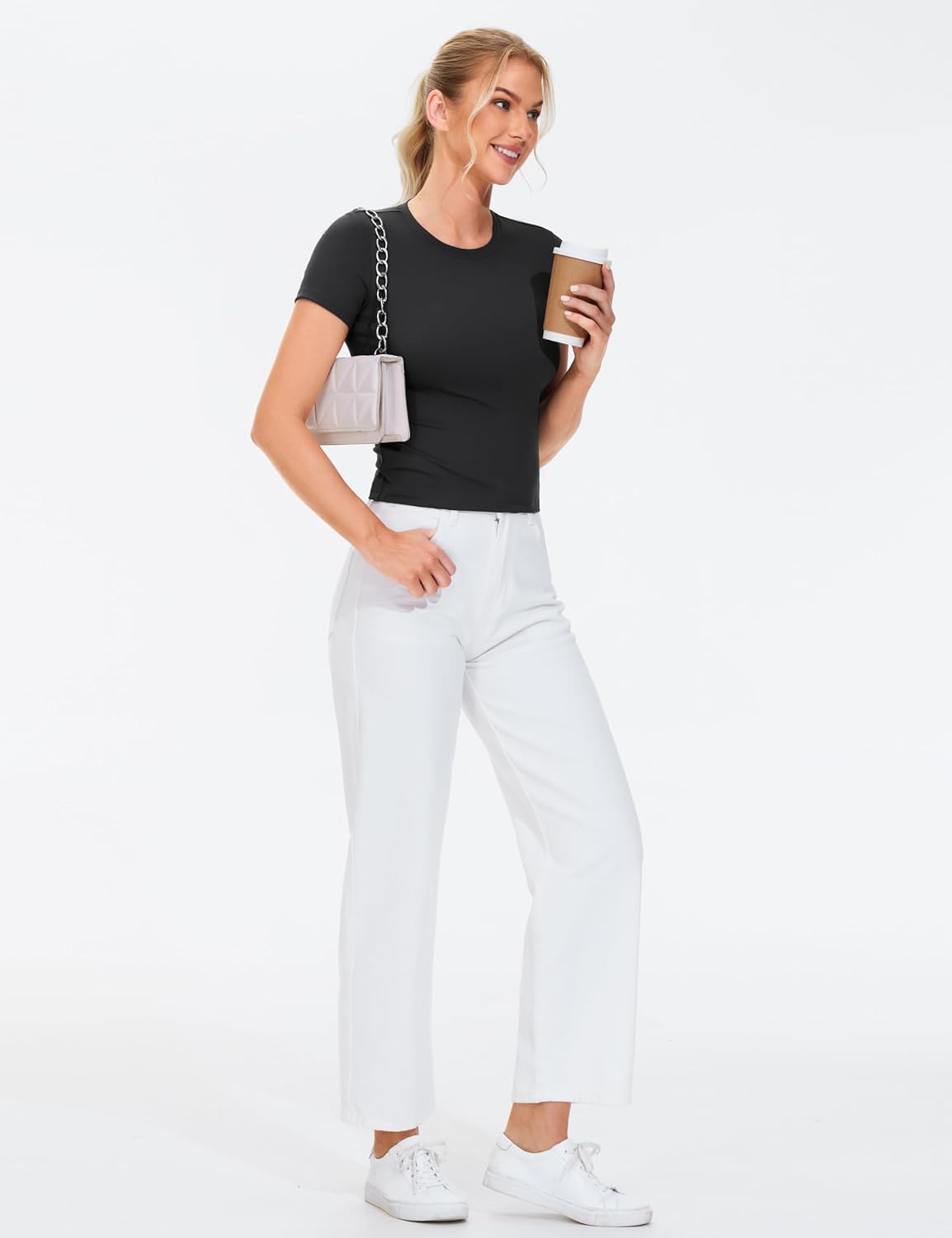 Thumbnail 4 de THE GYM PEOPLE women’s slim fit short sleeve gym tops (breathable, moisture-wicking)