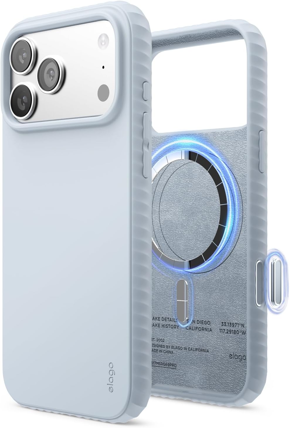 Detalle de elago Magnetic Ridge ES17MSRG69PRO-LBL Case for iPhone 17 Pro Max and 18 Pro Max