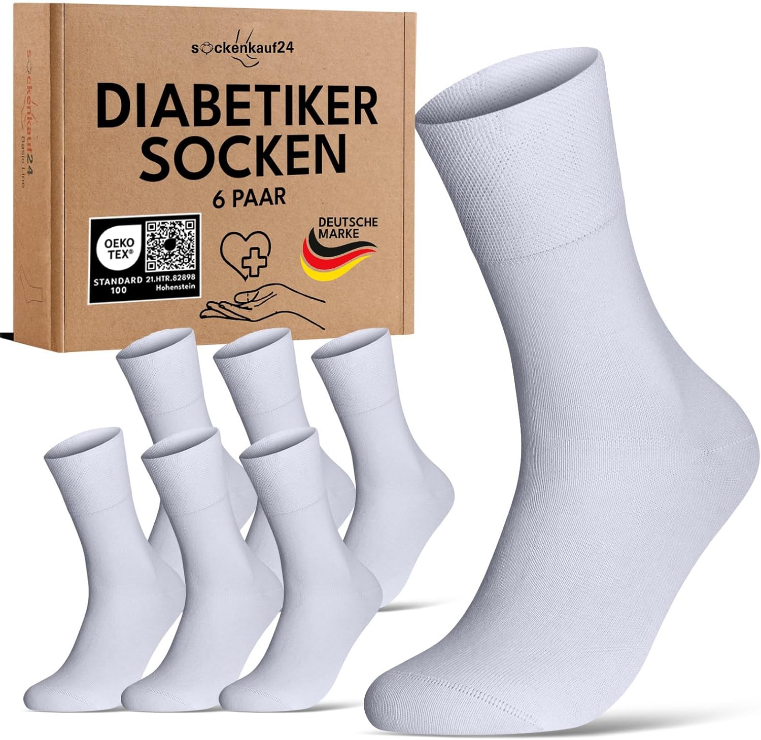 Detalle de sockenkauf24 Diabetikersocken 97% Baumwolle (6 Paar)